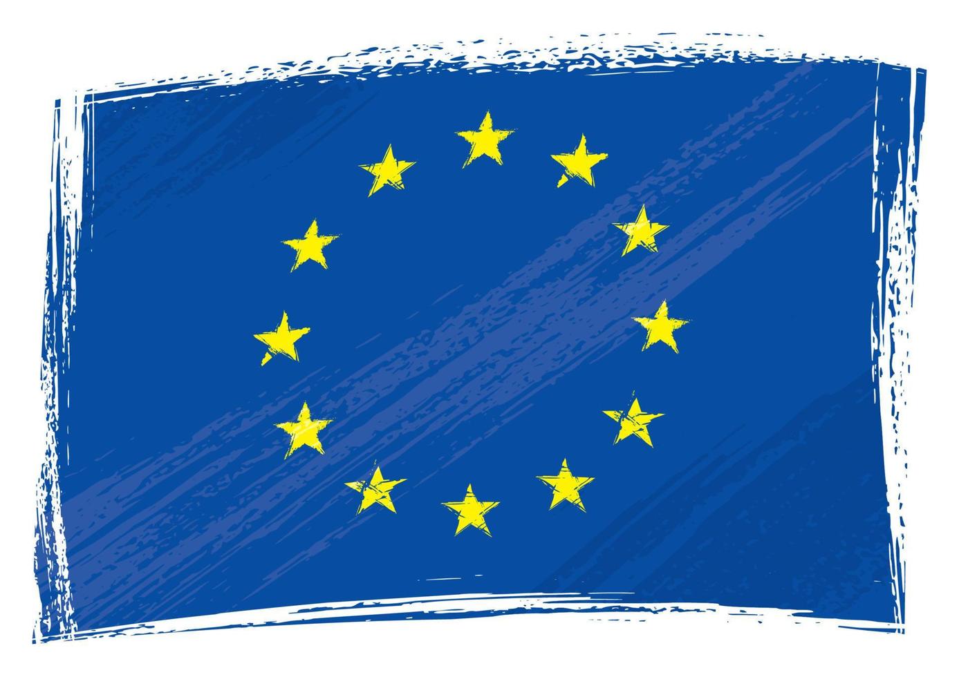 bandera de la unión europea grunge vector