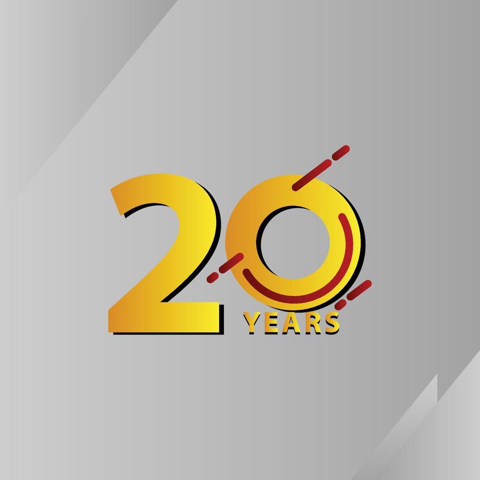 20 Years Anniversary Celebration Vector Template Design Illustration