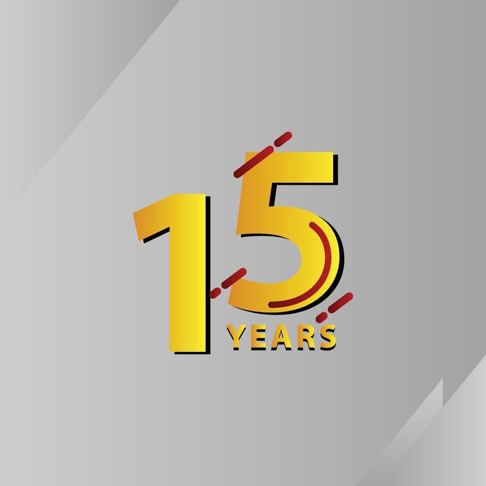 15 Years Anniversary Celebration Vector Template Design Illustration