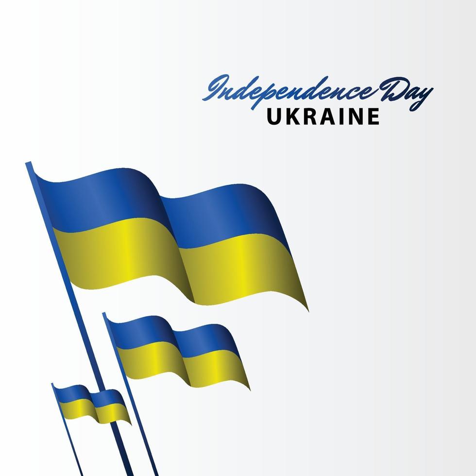 Happy Ukraine Independence Day Celebration Vector Template Design Illustration