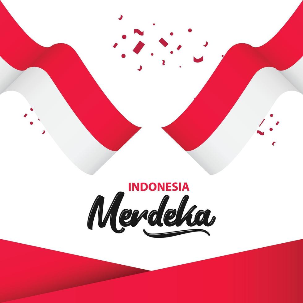 Feliz día de la independencia de Indonesia celebración vector plantilla diseño ilustración