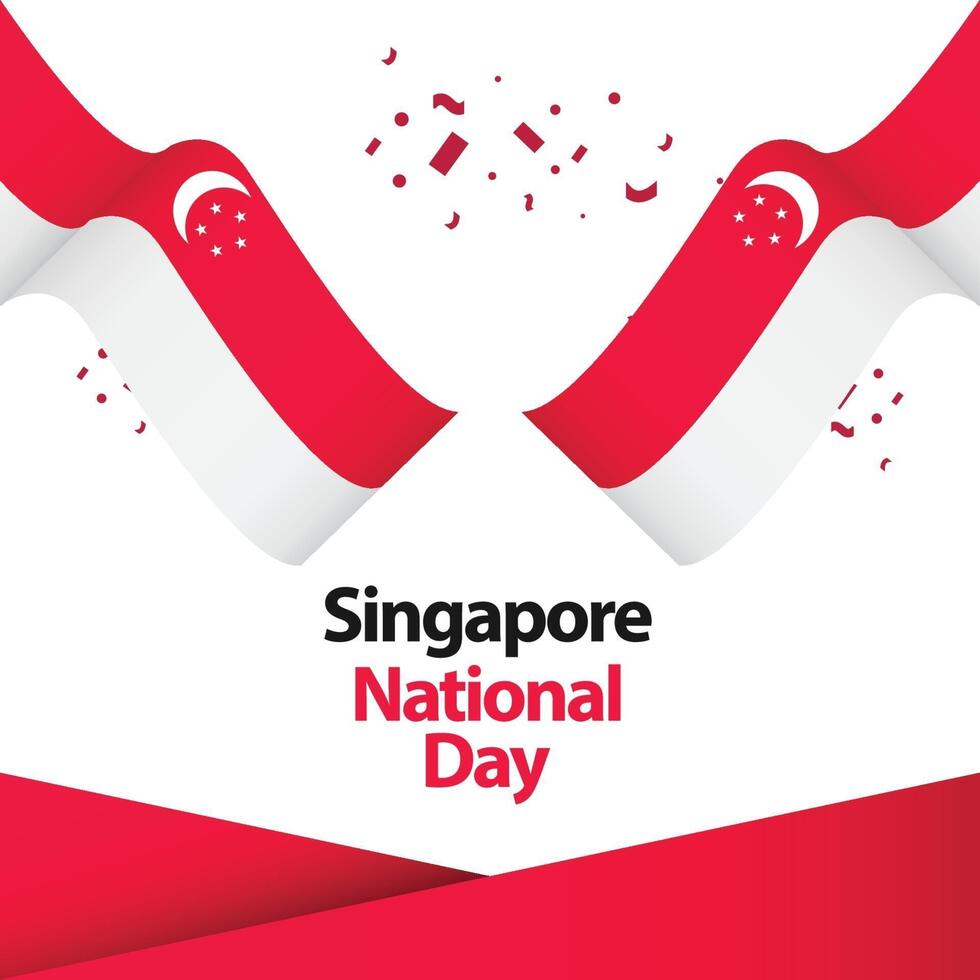 Happy Singapore National Day Celebration Vector Template Design Illustration