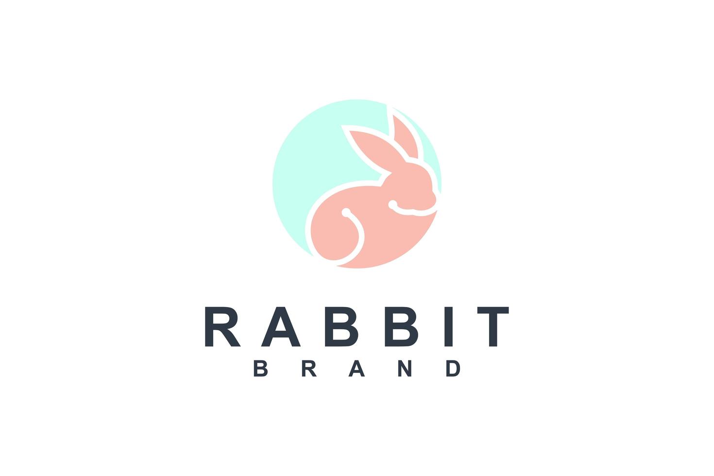 Ilustración de icono de vector de diseño de plantilla de logotipo de conejo