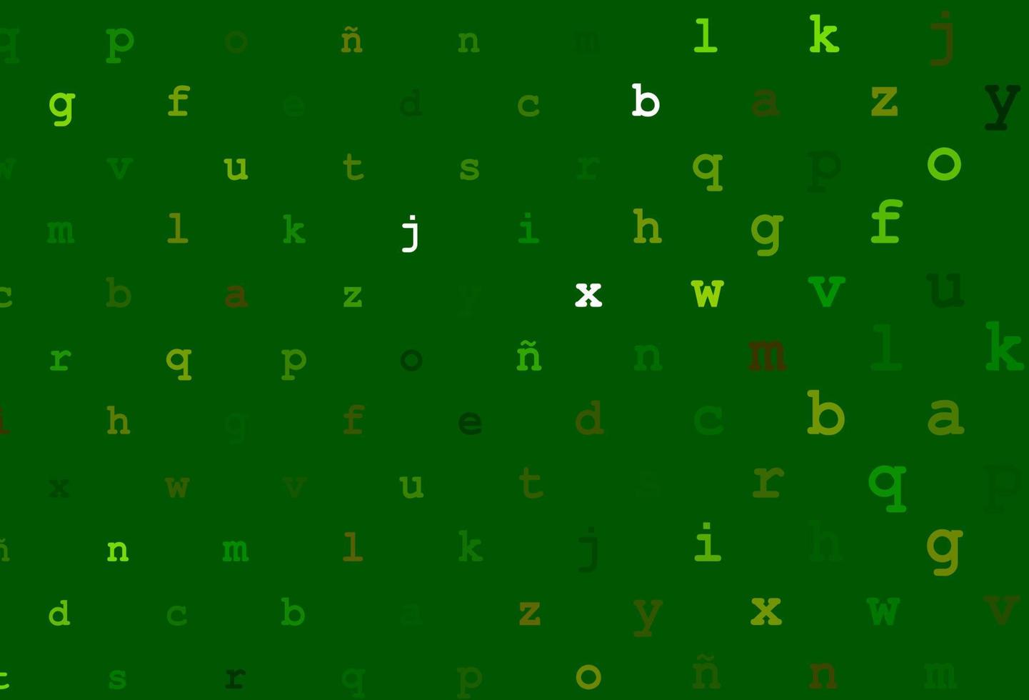 plantilla de vector verde claro con letras aisladas.