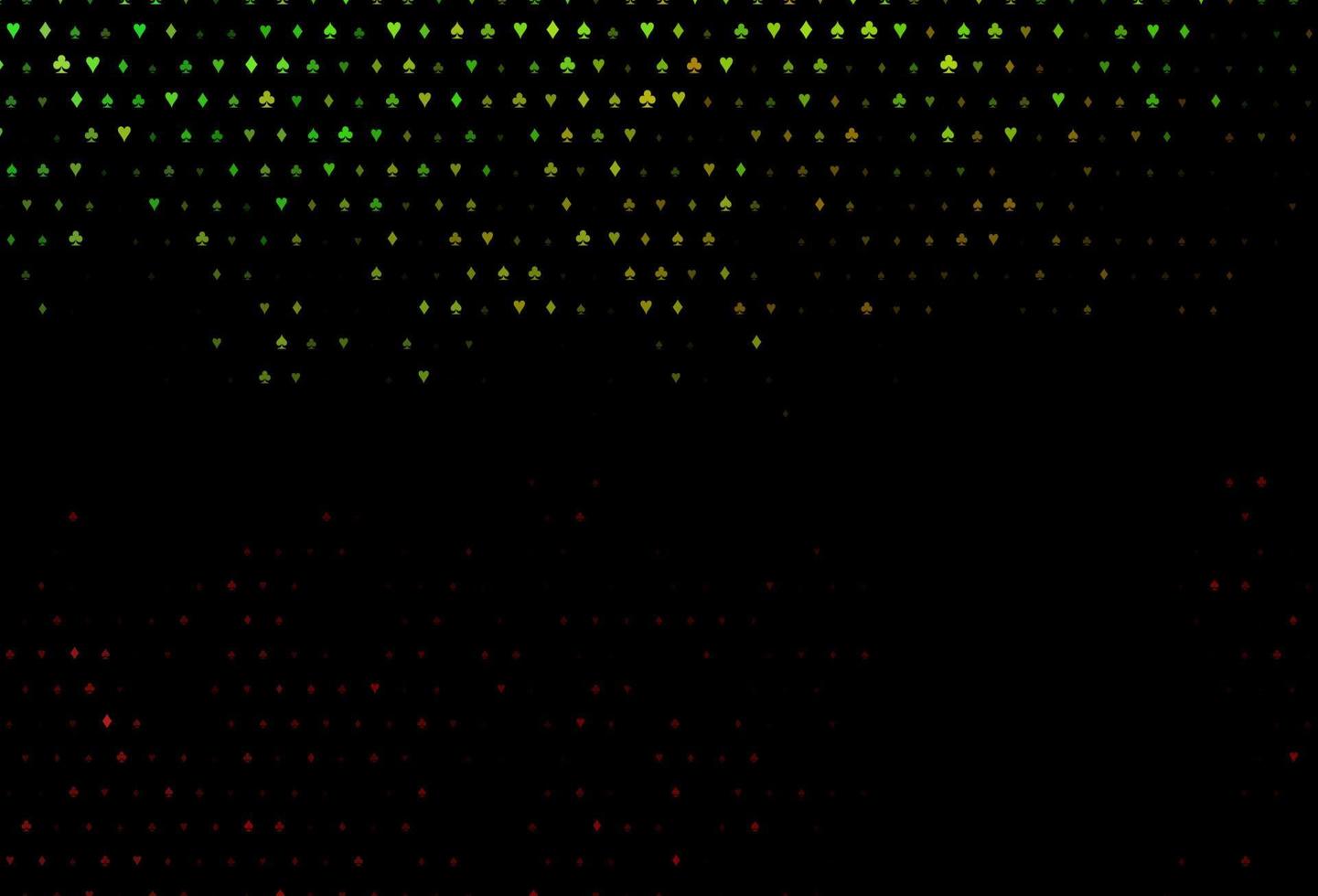 Dark green, red vector template with poker symbols.