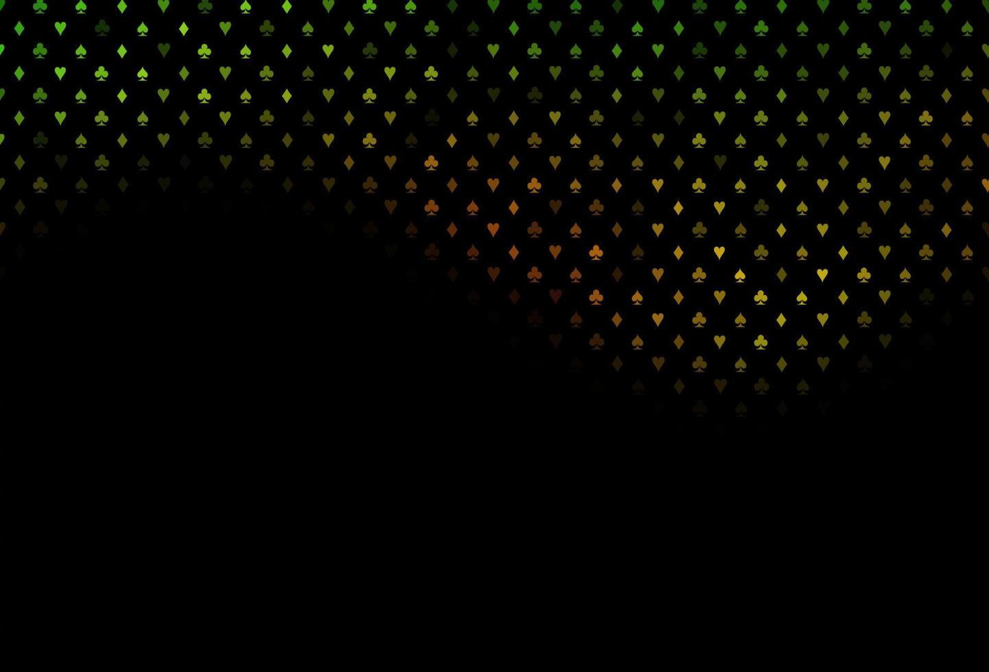 Fondo de vector verde oscuro, rojo con signos de tarjetas.