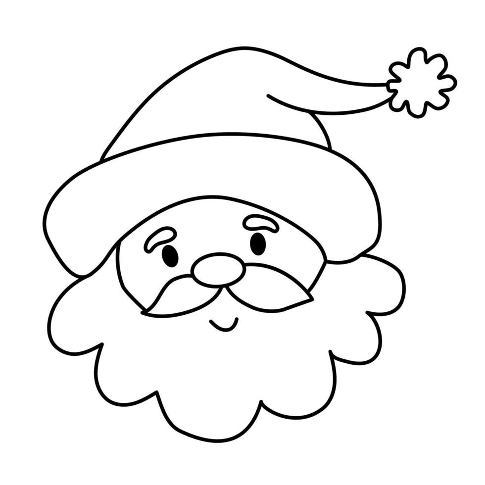 Santa Claus. Portrait. Linear illustration vector