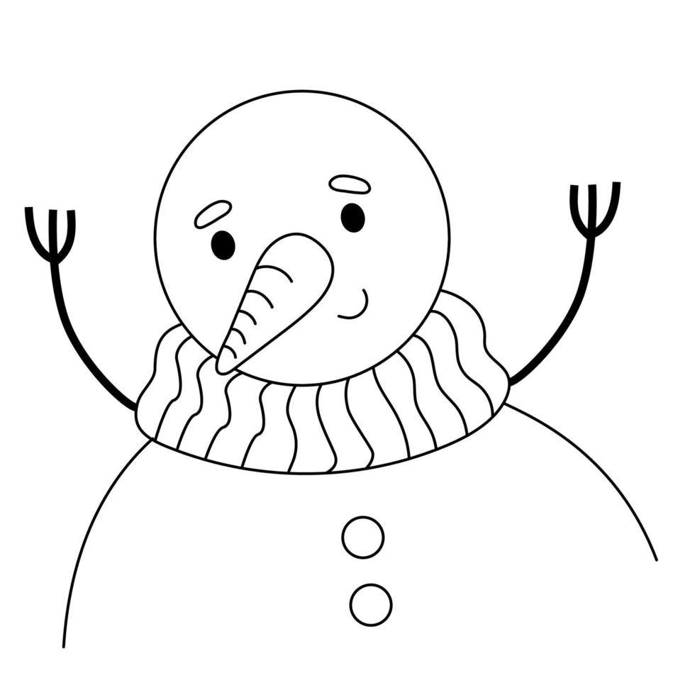 Snowman. outline. illustration vector