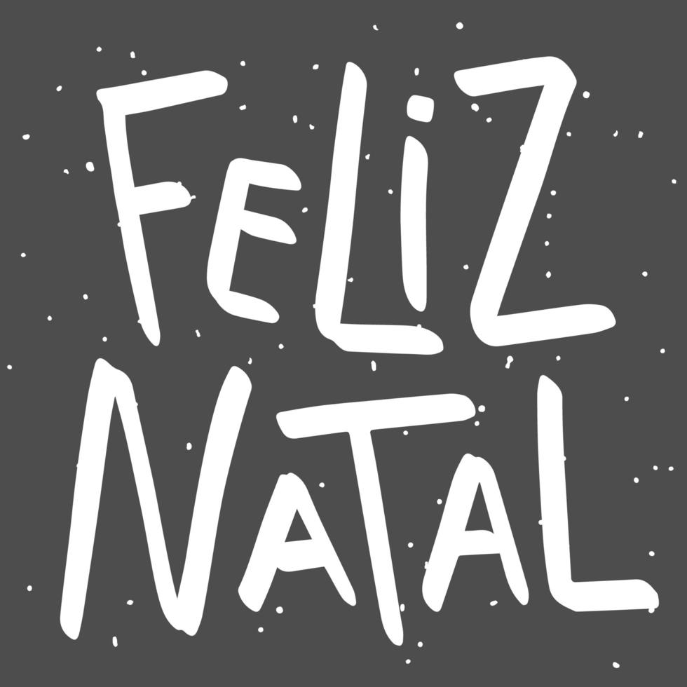 Feliz Navidad en blanco y negro en portugués brasileño. vector