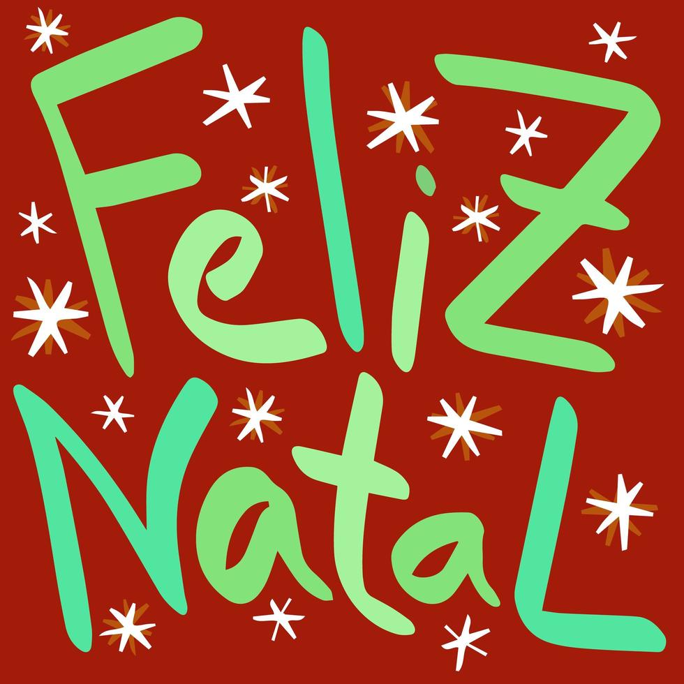 Feliz Navidad colorida en portugués brasileño. vector