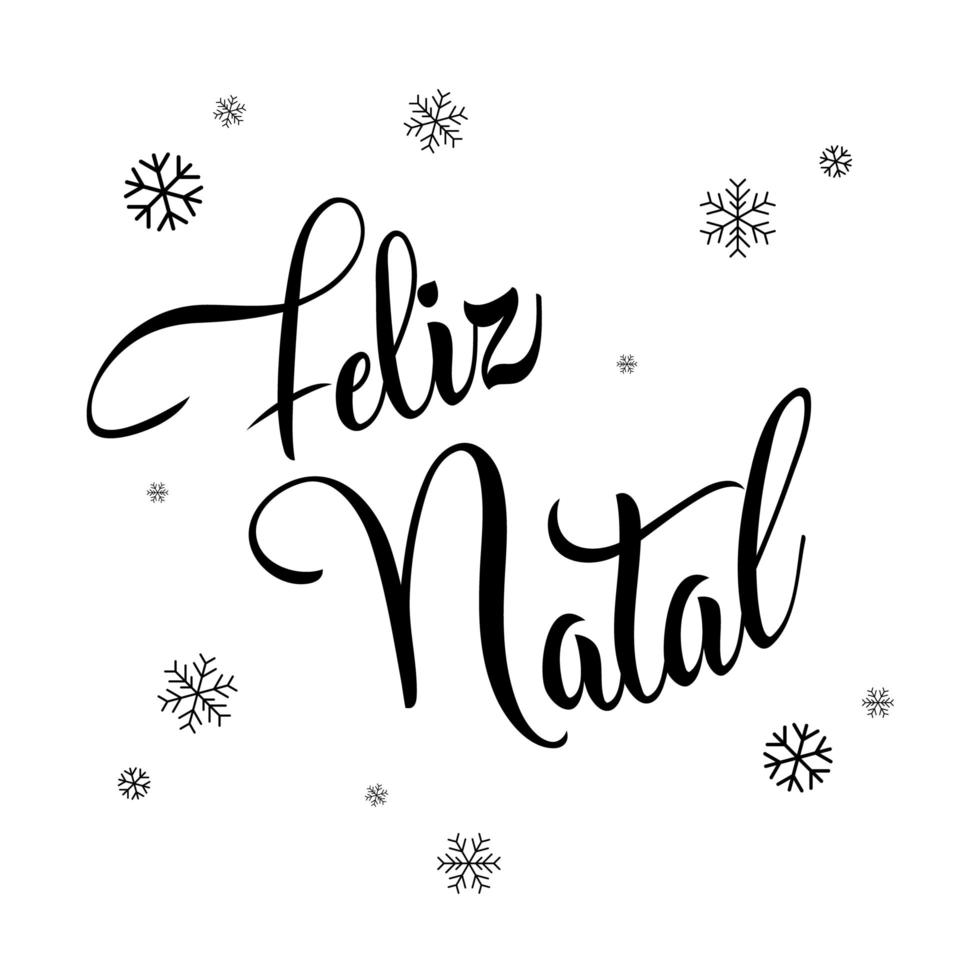 feliz navidad en portugués brasileño. vector