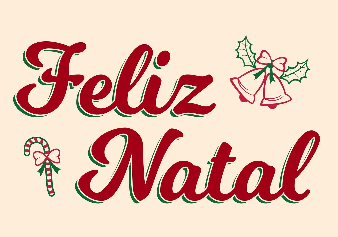 Beauty Merry Christmas in Brazilian Portuguese. vector