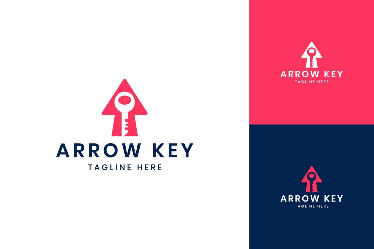 arrow key negative space logo design vector
