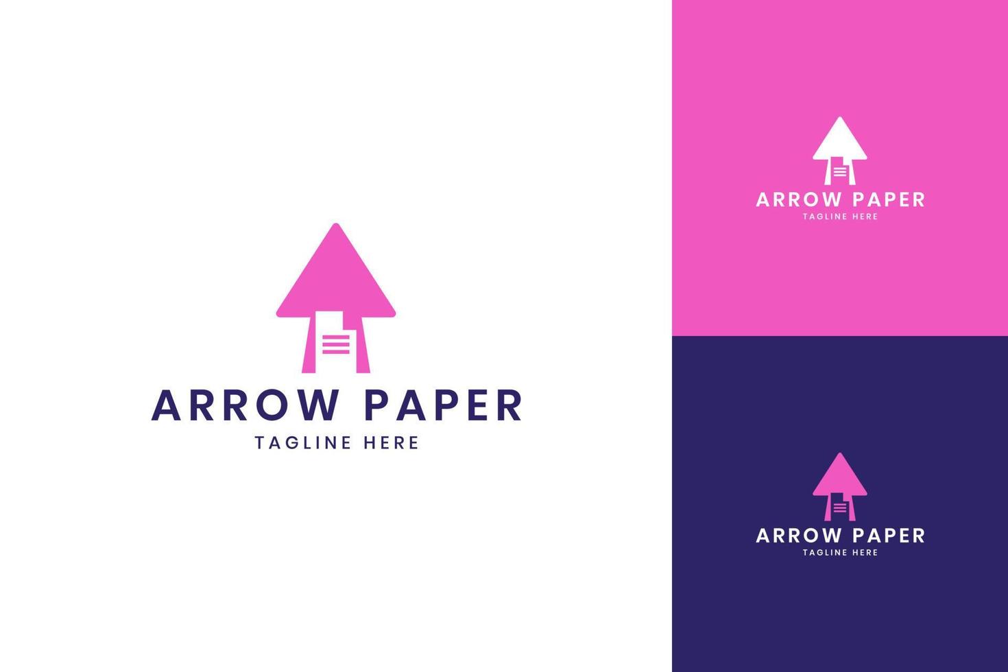 arrow paper negative space logo design vector