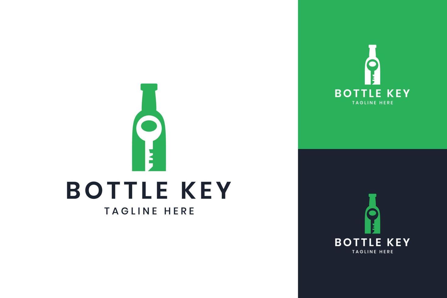 botella de diseño de logotipo de espacio negativo clave vector