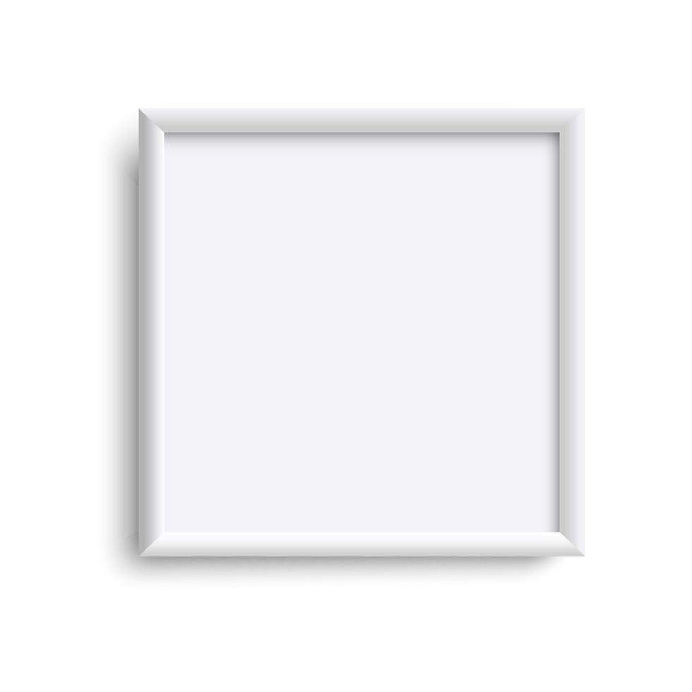 Square blank picture frame, empty picture frame vector