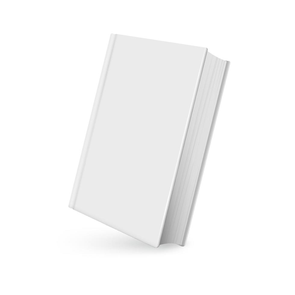 maqueta de libro realista con sombra sobre fondo blanco vector
