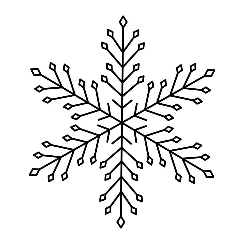 Snowflake doodle isolated on a white background vector