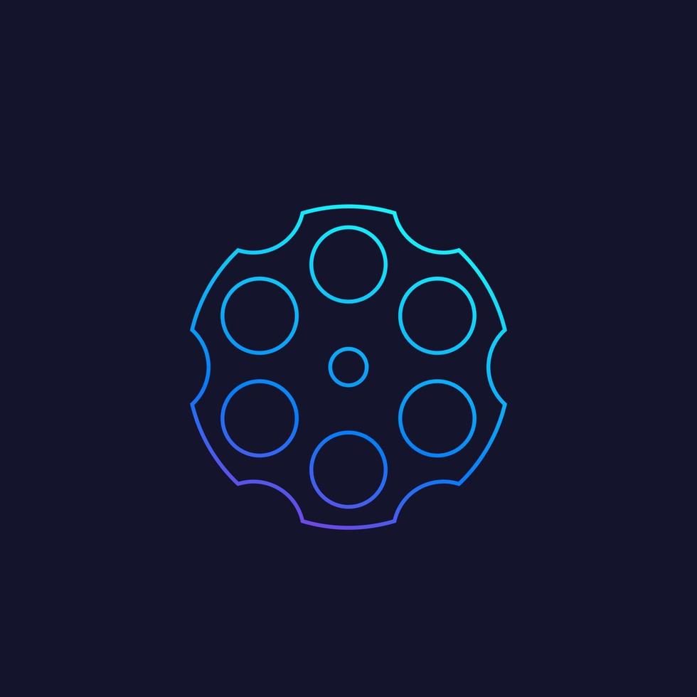 cylinder of a revolver, linear vector 3610185 Vector Art at Vecteezy