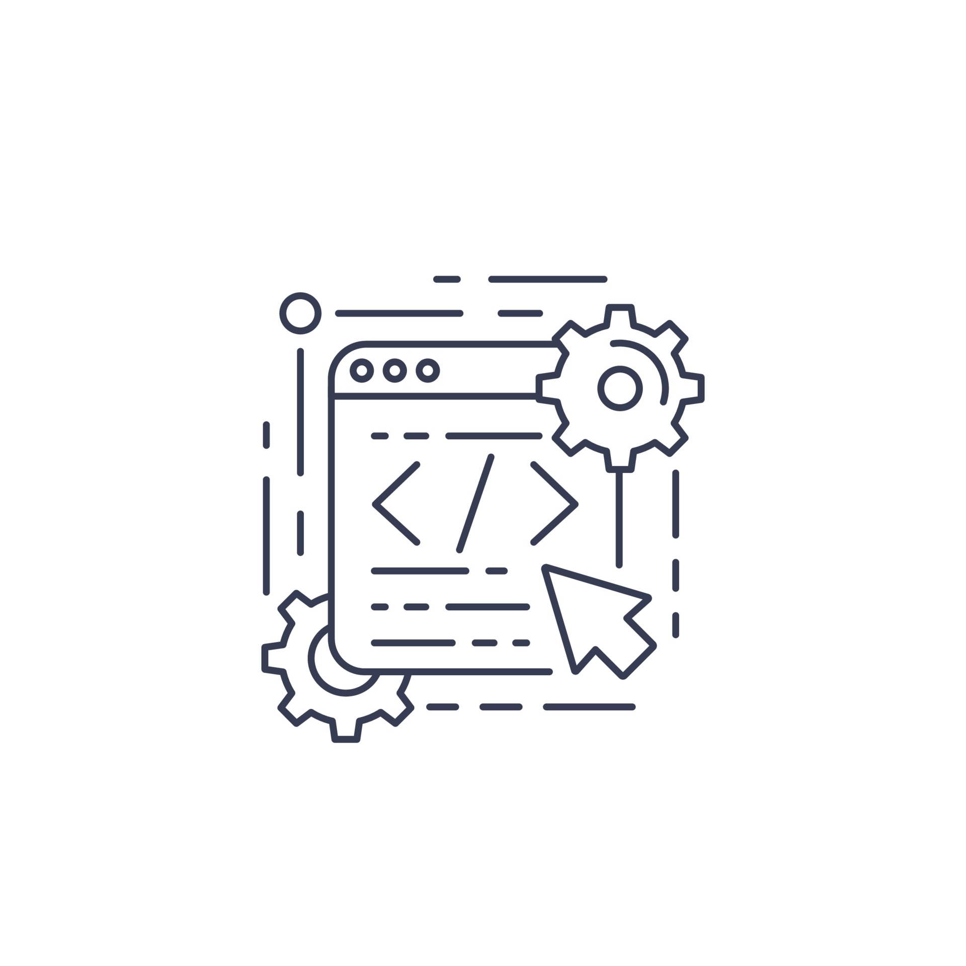 coding, web design and app development vector line icon 3610191 Vector ...