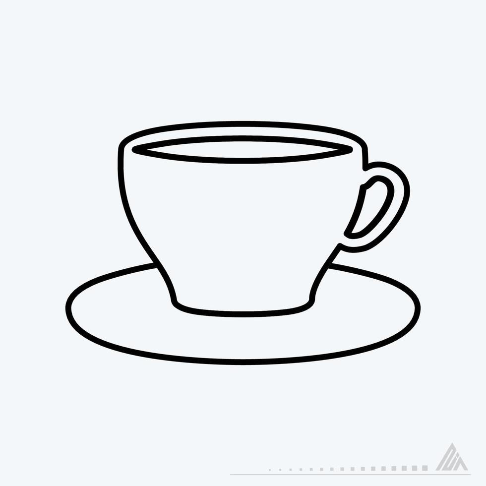 gráfico vectorial de - taza de té - estilo de línea vector