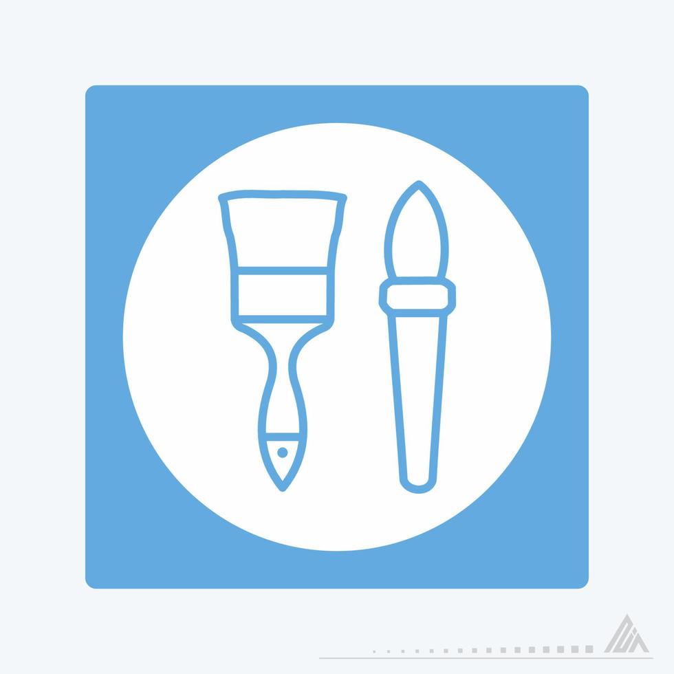 Icon Vector of Paint Brushes - White Moon Style