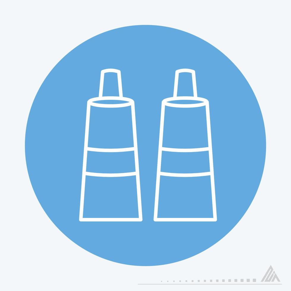 Icon Vector of Paint tubes - Blue Monochrome Style