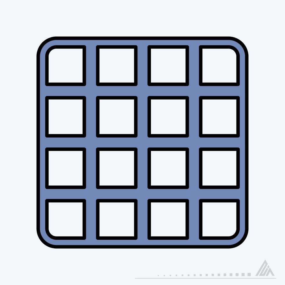 Icon Vector of Grid - Dark Blue Style