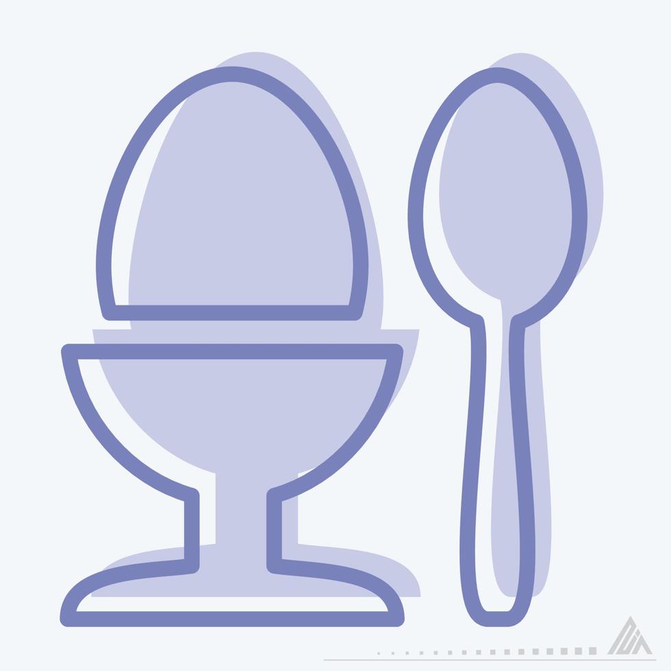 Icon Boiled Egg - Two Tone Style vector