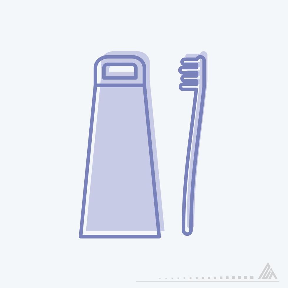 Vector Graphic of - Toothbrush and Toothpaste - Blue Twins Style