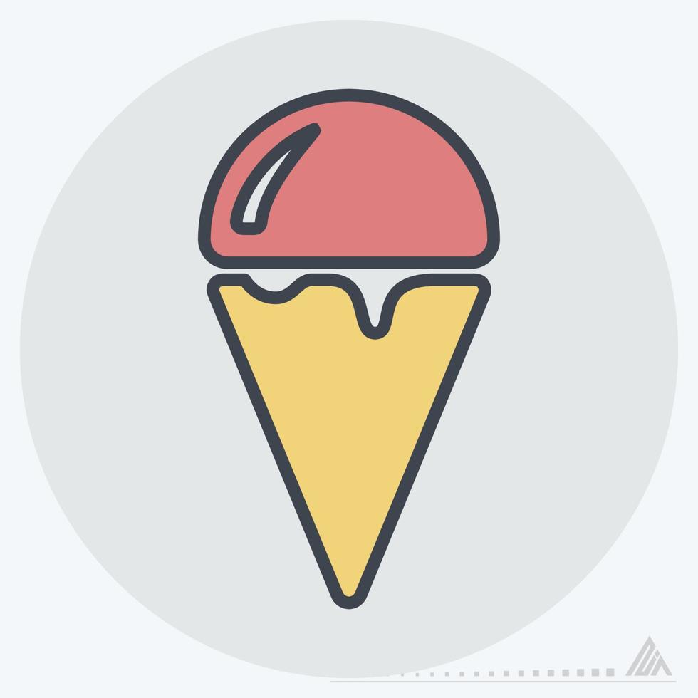 Icon Ice Cream - Color Mate Style vector