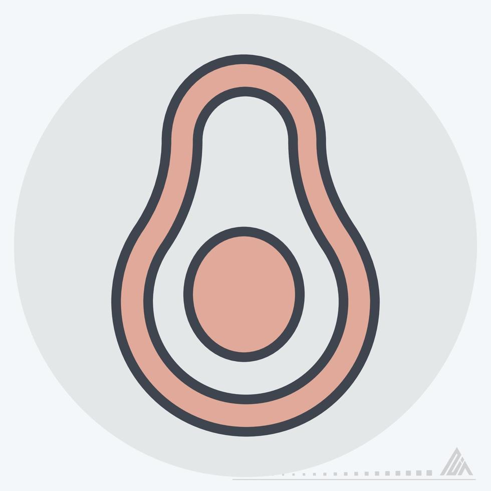 Icon Avocado - Color Mate Style vector