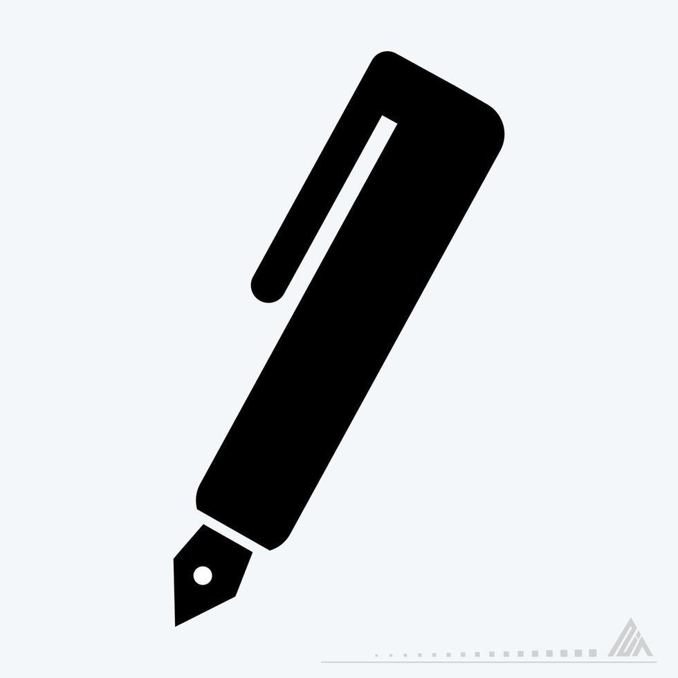 Icon Vector of Fountain Pen - Black Style