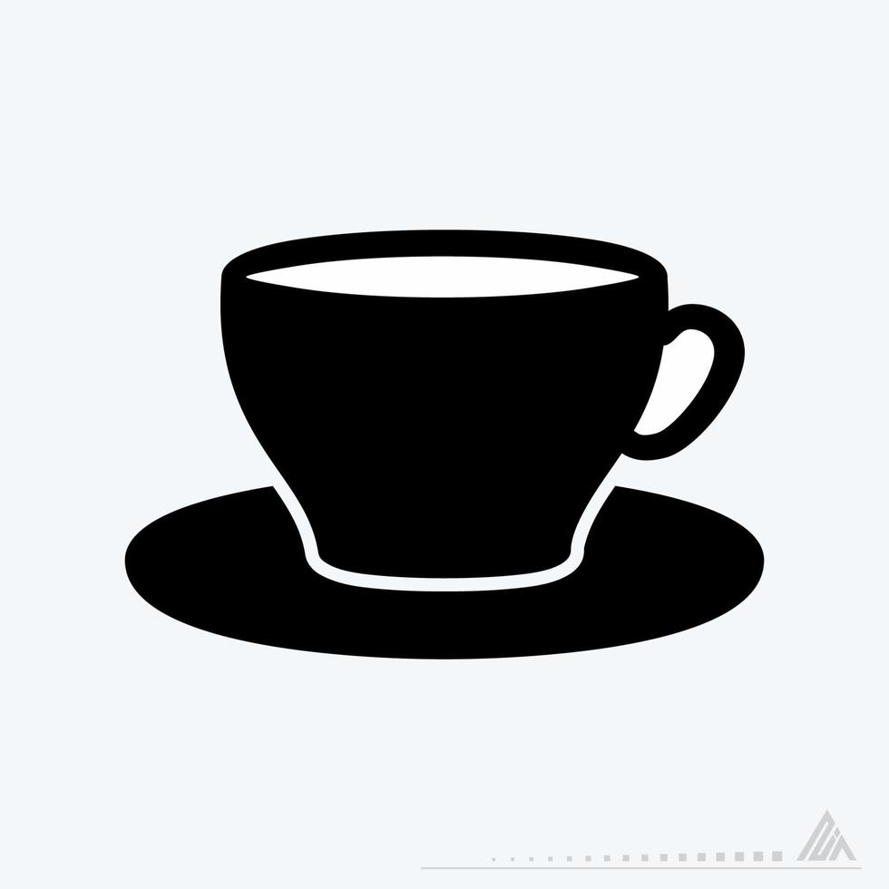 gráfico vectorial de - taza de té - estilo negro vector