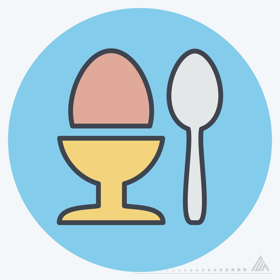 Icon Boiled Egg - Color Mate Style vector