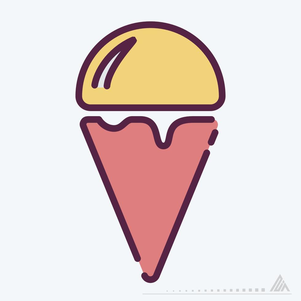 helado de icono - estilo de corte de línea vector