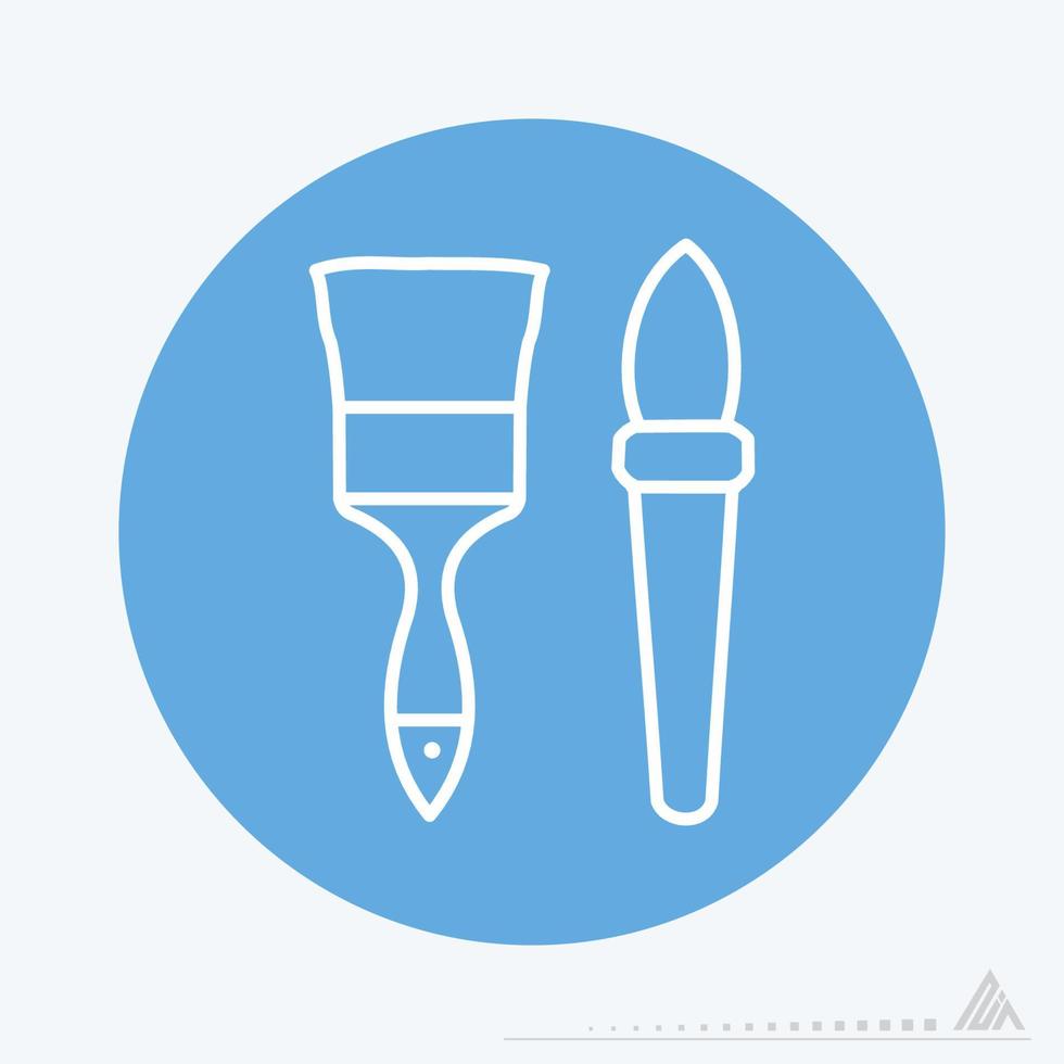 Icon Vector of Paint Brushes - Blue Monochrome Style