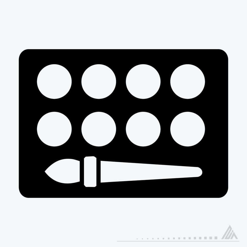 Icon Vector of Paints box - Black Style