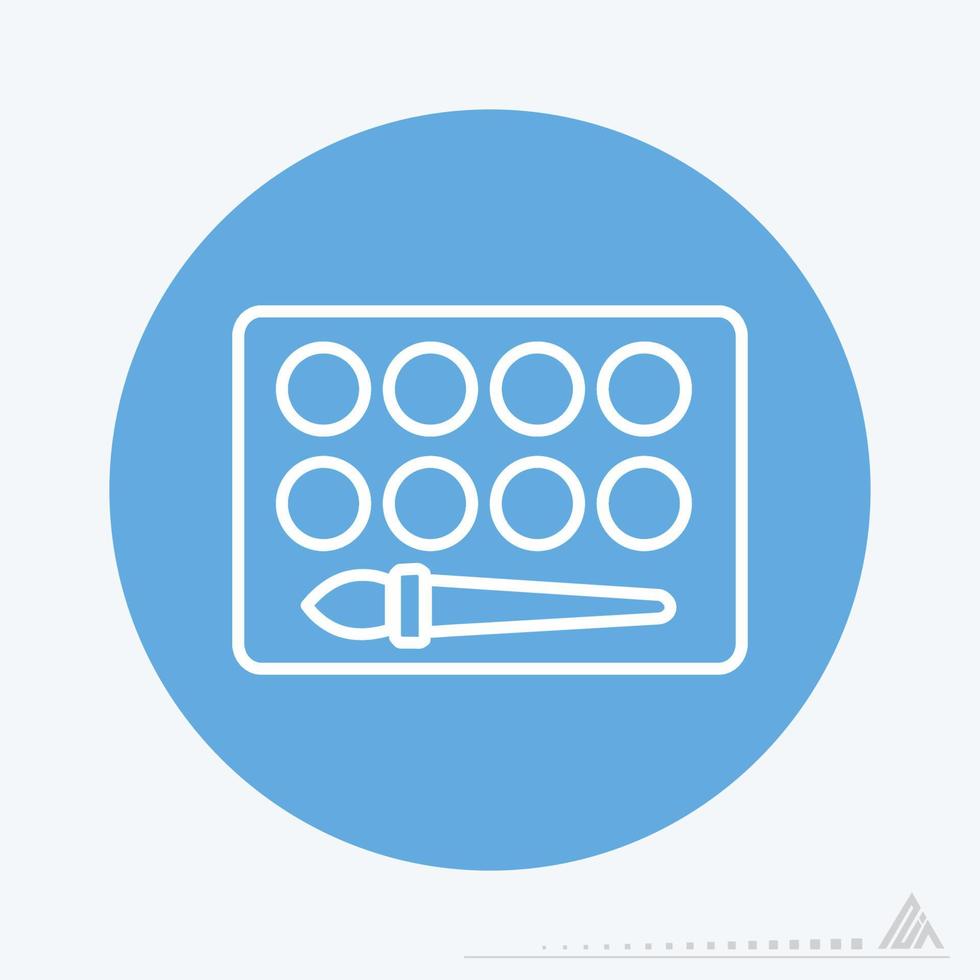 Icon Vector of Paints box - Blue Monochrome Style