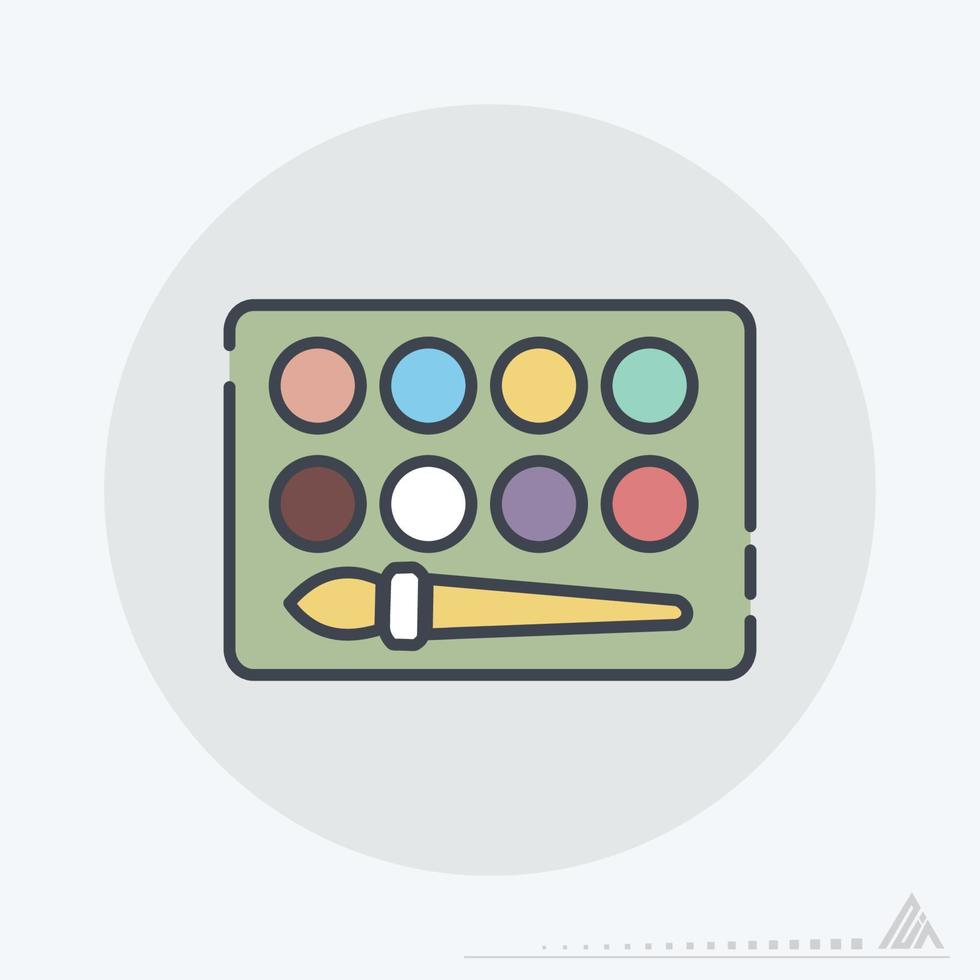 Icon Vector of Paints box - Line Cut Style