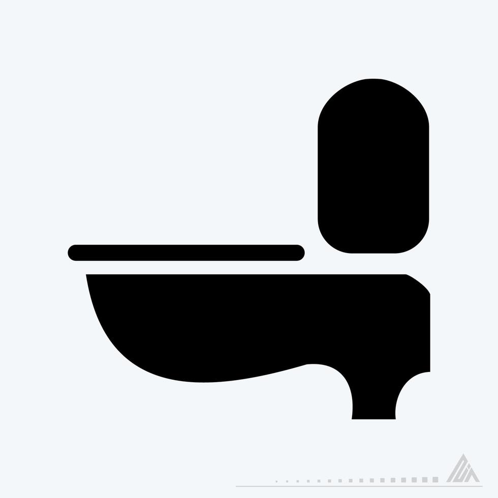 Vector Graphic of Toilet Seat - Black Style