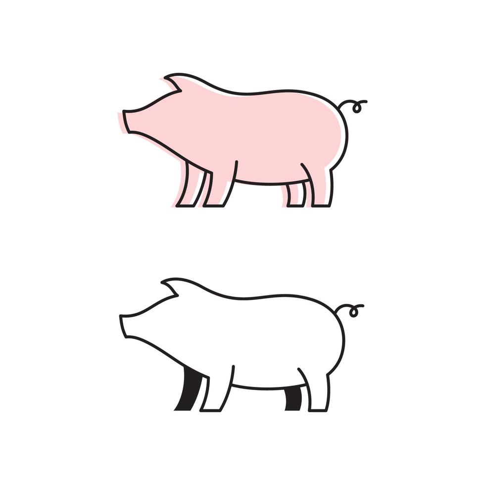 Pig symbol Template vector icon illustration