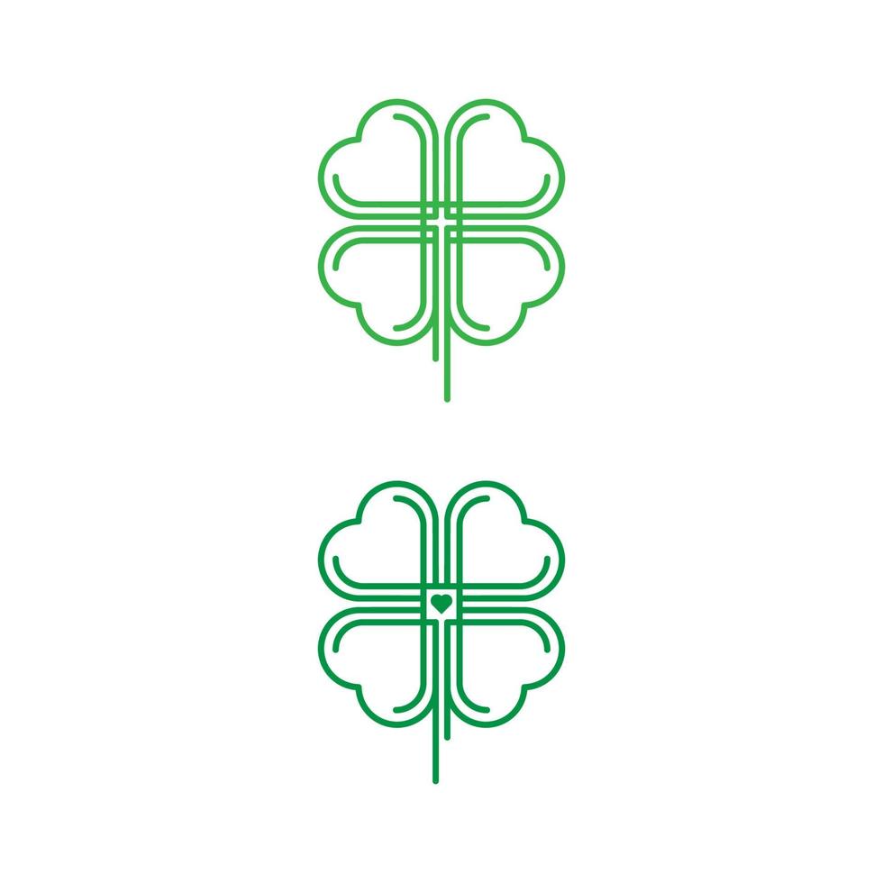 Green Clover Leaf  icon Template vector