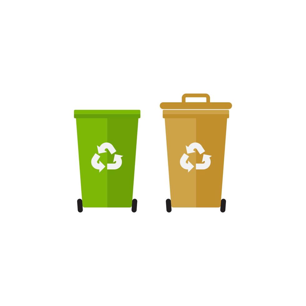 Ilustración de diseño de icono de vector de cesta de basura