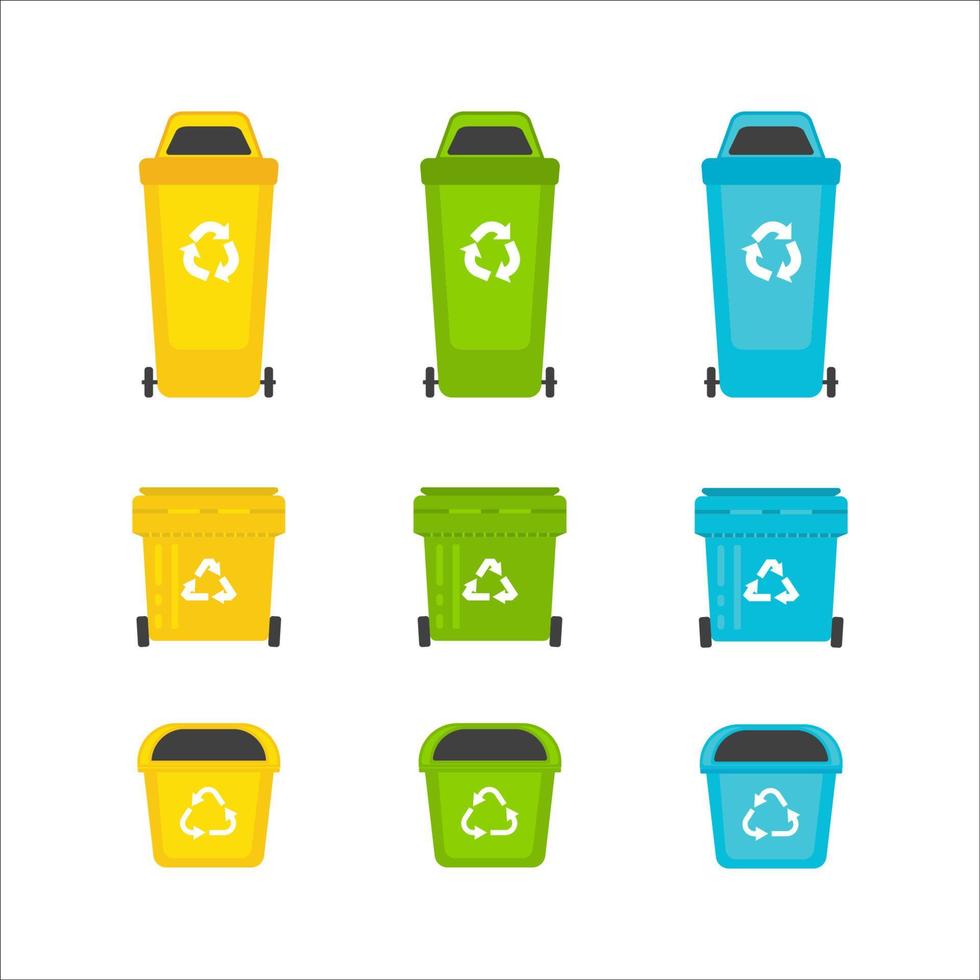Ilustración de diseño de icono de vector de cesta de basura