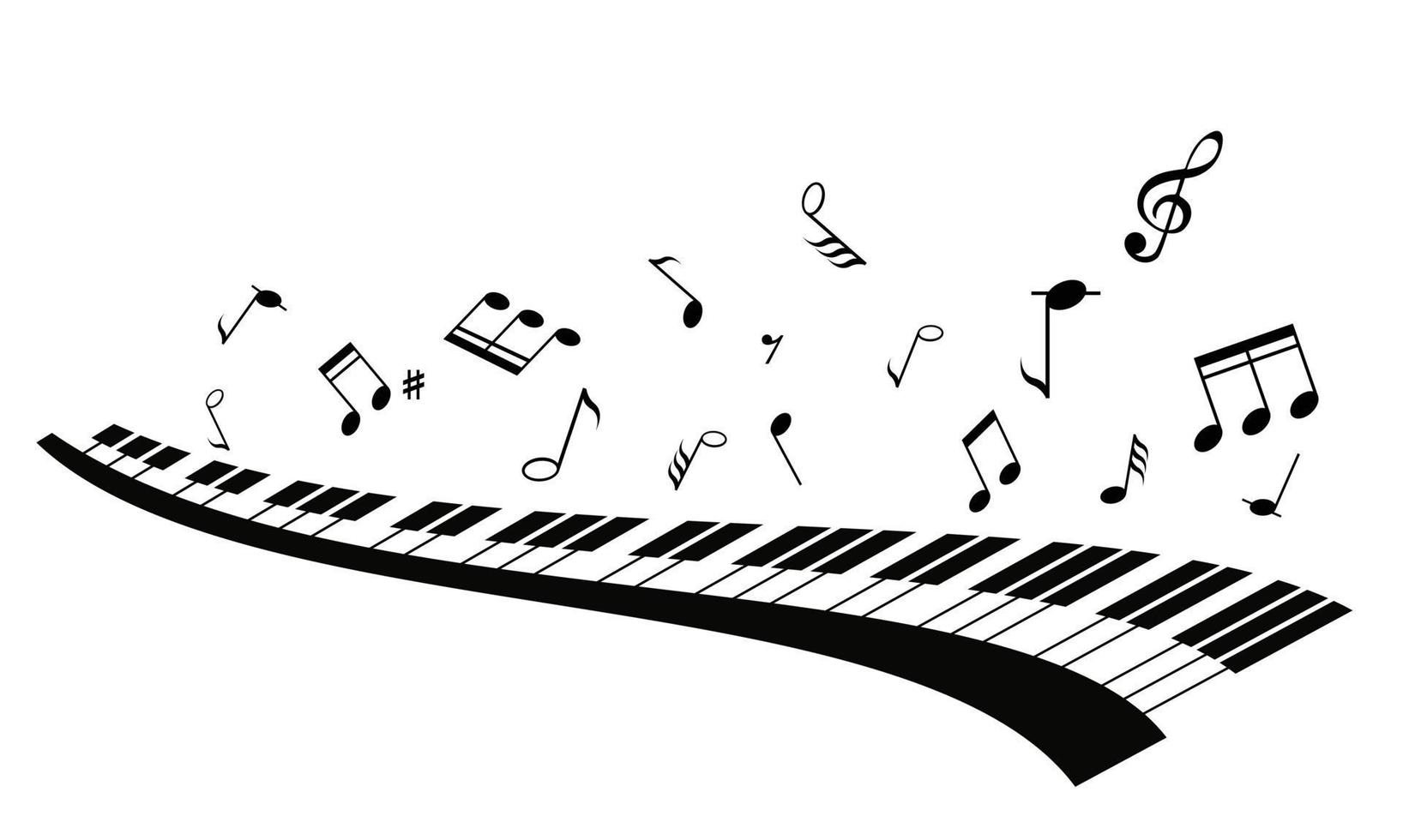 Piano with Music Notes Background vector