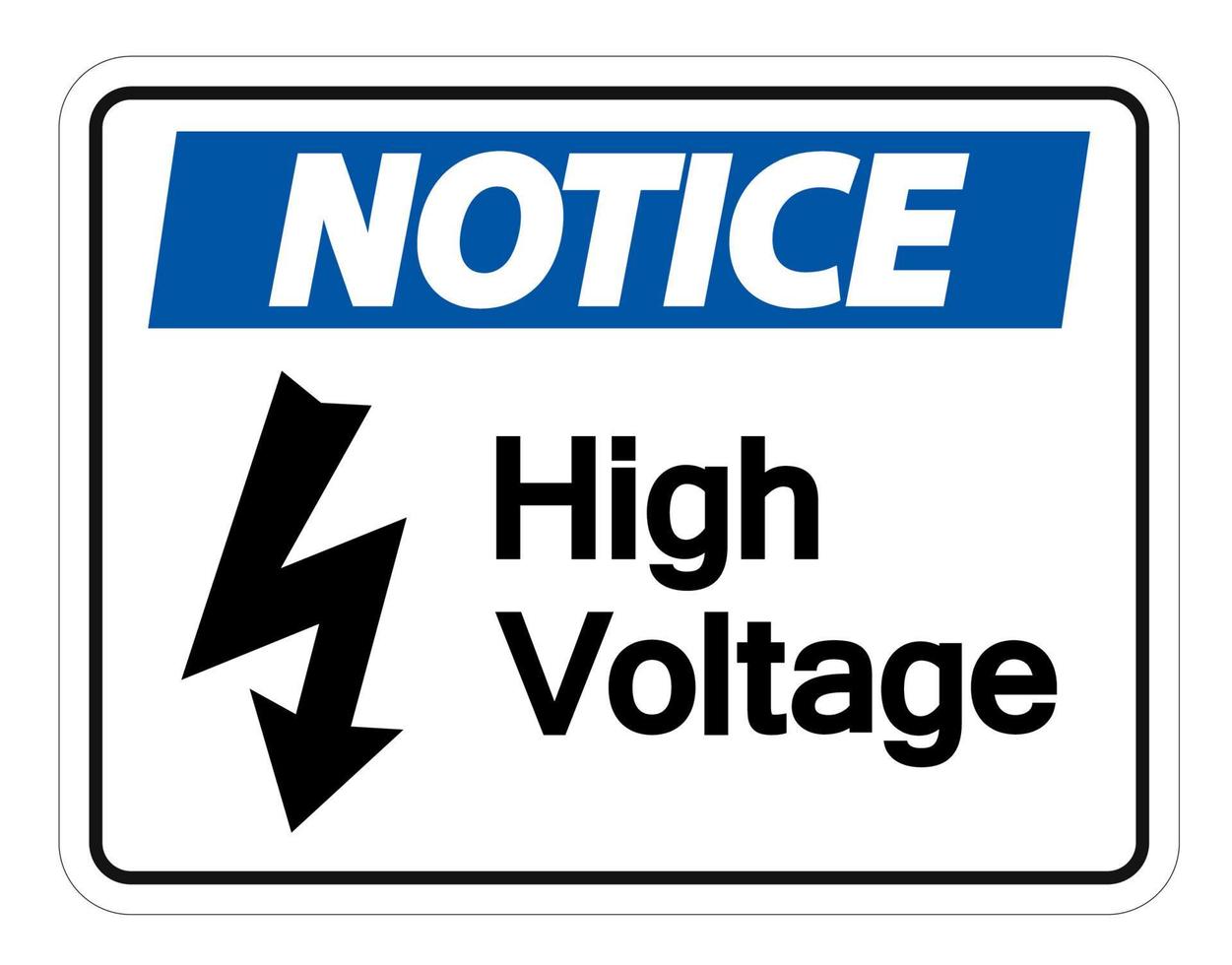 Notice high voltage sign vector