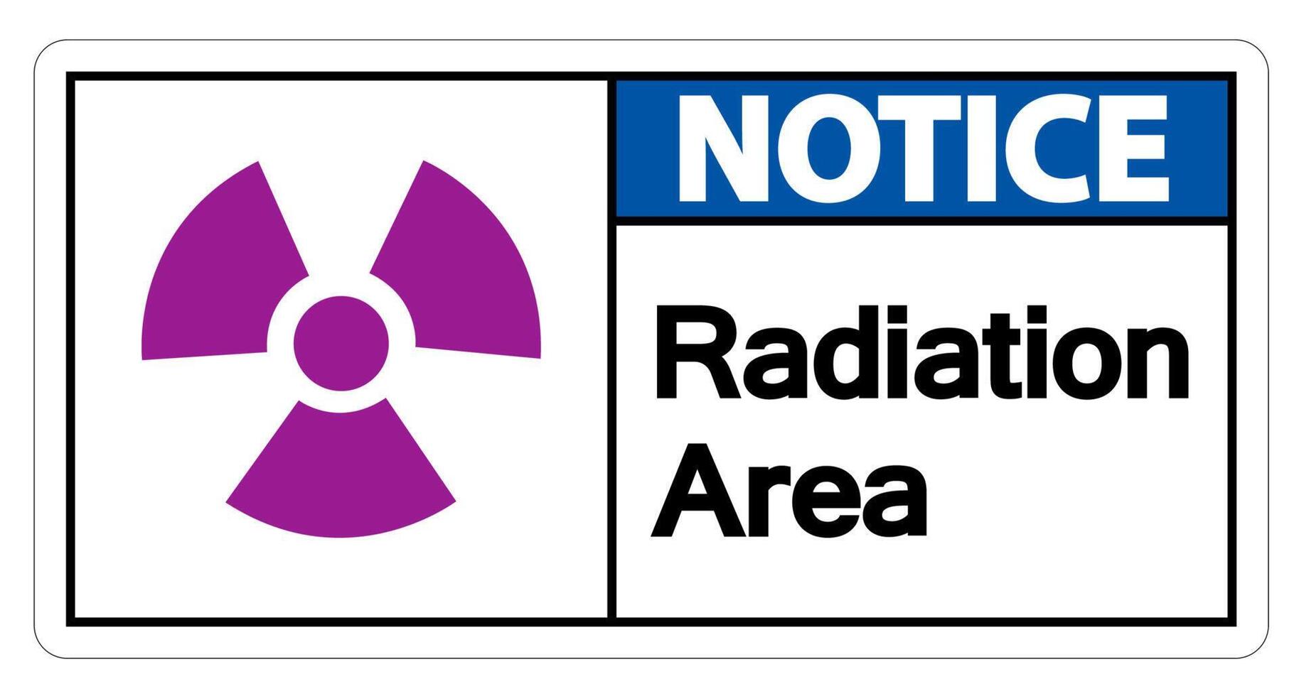 Notice Radiation Area Symbol Sign on white background vector