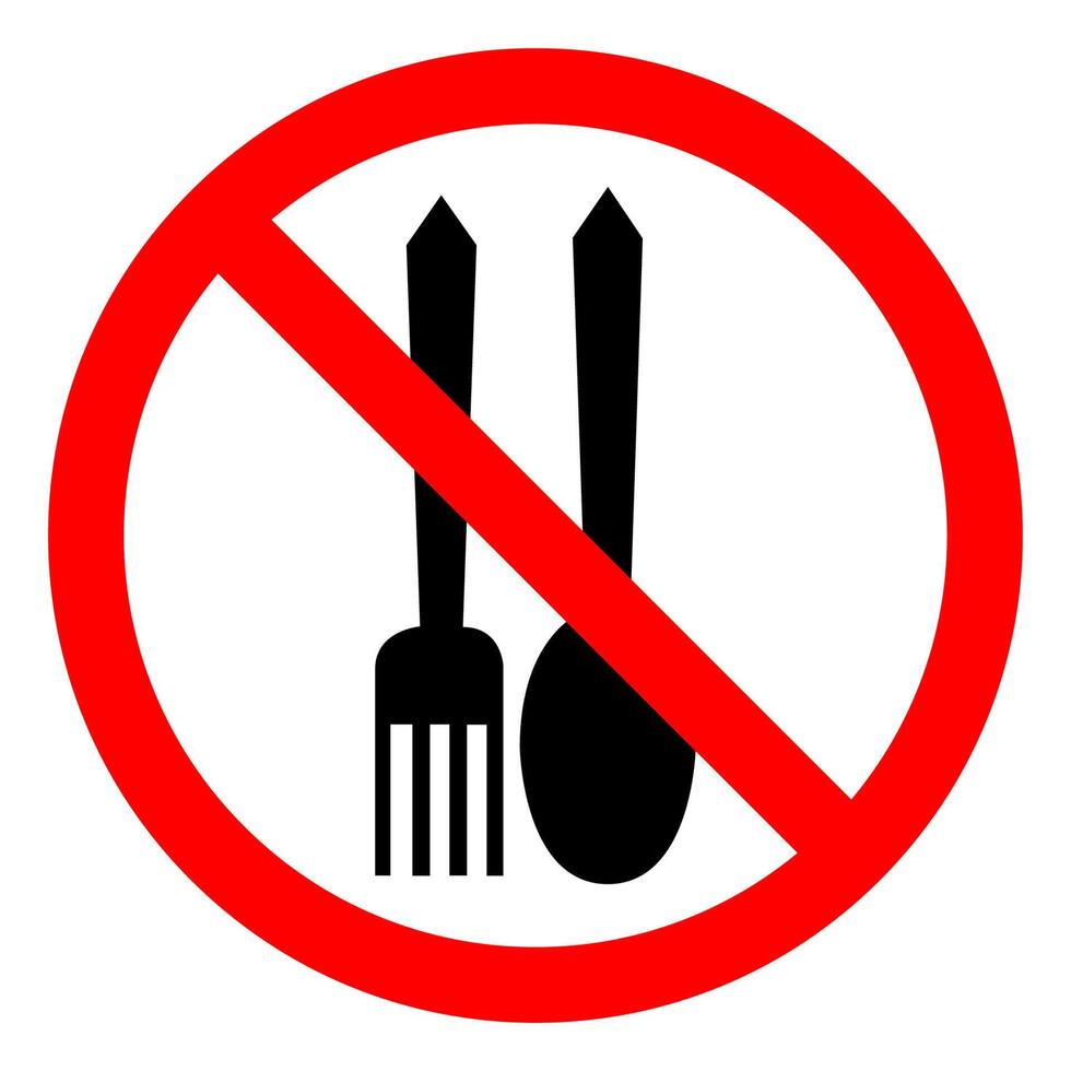 No Food Allowed Symbol On White Background vector