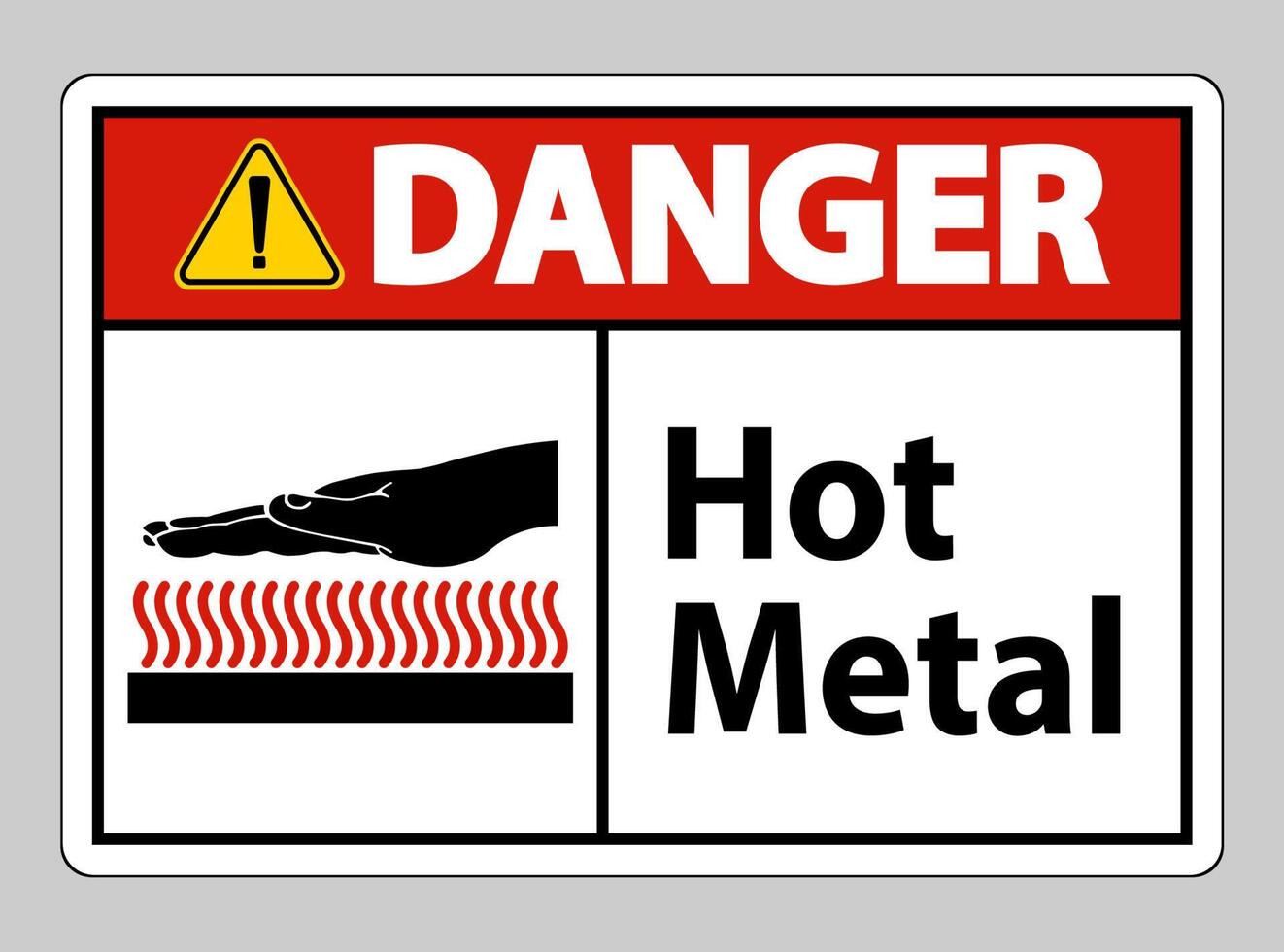 Danger Hot Metal Symbol Sign Isolated On White Background vector